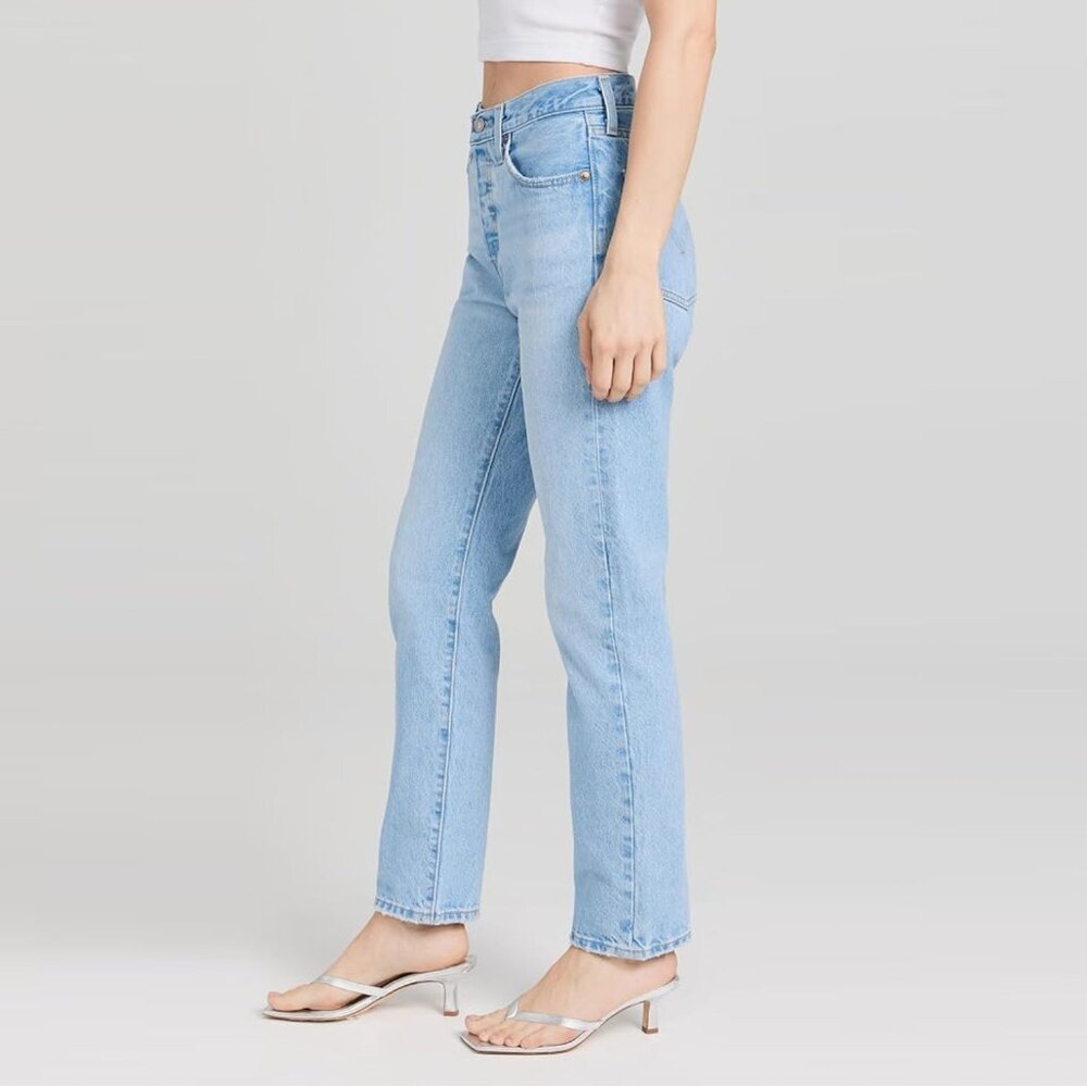 Levi's Light Blue High Rise Straight Jeans